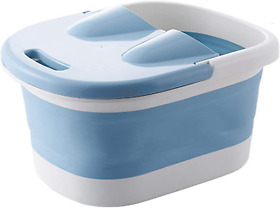 Foldable Foot Spa Bath Motorized Massager With Heat Bubble Stress Relief Plastic