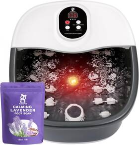 Foot Spa 744759558725 Bath Massager With Heat Bubbles And Vibration Massage Jets 16 Oz C
