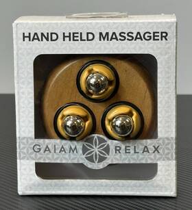 05-62259 Gaiam Relax Hand-held Massager Three Free-rolling Stainless Steel Massage Balls