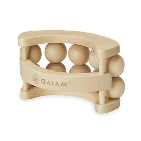 05-63538 Gaiam Relax Massage Ball Roller - Handheld Wooden Total Body Massager For Back Neck Foo