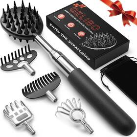 Hp001853bk Gelibo Ge Telescoping Large Back Scratcher With 5 Detachable Regular Black