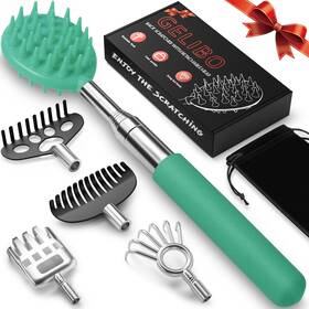Hp001853cy Gelibo Telescoping Back Scratcher With 5pcs Detachable Heads Fathers Day Dad