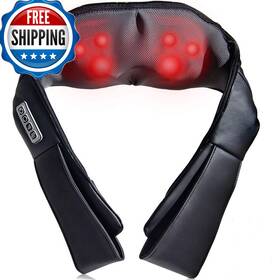 Giantex B078z6627w Shiatsu Neck Back Massager Heat Electric 3d Kneading Massage Pillow For