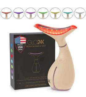 Glo24k 860011256717 7 Color Led Neck And Face Beauty Massager Device Ltd.ed 199