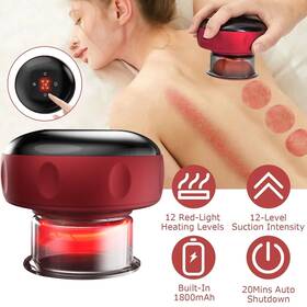 Gpct3798 Global Phoenix Electric Cupping Therapy Massager Red Portable Vacuum Scraping Device 12