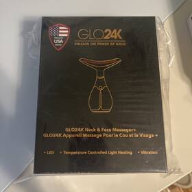 1916759 Global24k Glo24k Gold Neck And Face Massager-led Thermal Vibration Hydra Gel