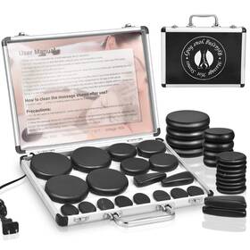 Gp-hs002 Granpay 18 Hot Stones For Massage With Warmer Set Kit