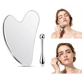 Guardianlink 792216600456 Stainless Steel Gua Sha Facial Tools And Eye Cream Applicator Metal Guasha For