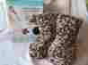 H-4332-1c Health Touch Memory Foam Massaging Booties Foot Massager Leopard Pint Large New 889779000530