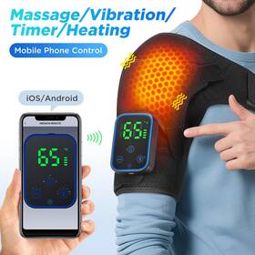 Amh06 Hailicare Cordless Heated Vibration Shoulder Joint Brace Therapy Knee Massager Pain Relief