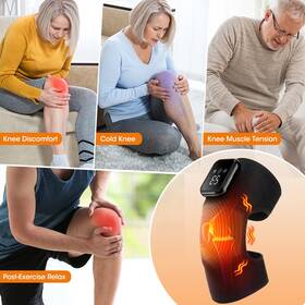 Cl-3222 Hailicare Cordless Knee Massager With 3 Vibration Modes Heating Levels For Pain Relief