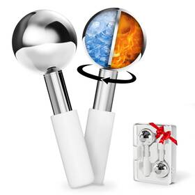 Skm23 Hair Trends 360 Rotating Ice Globes For Face Unbreakable Stainless Steel Facial Massager I