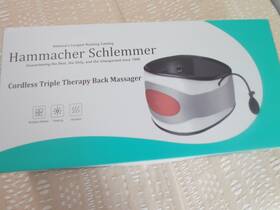 97088 Hammacher Schlemmer Cordless Triple Therapy Back Massager Heat Vibration