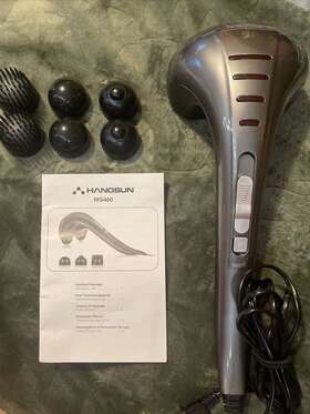 Mg460-us Hangsun Handheld Neck Back Massager Mg460 Deep Tissue Percussion Massage Gray