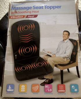26585 Health Touch Massage Seat Topper Heat Vibration Massager Pain Relief