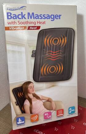 Health Touch 889779004309 Back Massager With Soothing Heat And Vibration Open Box New