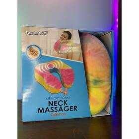 Health Touch 889779005412 Memory Foam Neck Massager Vibration Travel Pillow