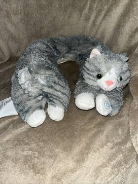 Health Touch 889779005948 Kitty Cat Plush Sensory Neck Massager Vibration Travel Pillow Works