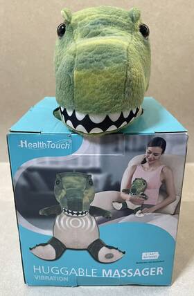 Health Touch 889779006013 Huggable Dino Massager-soft Plush And Relaxing Vibration Fast Ship