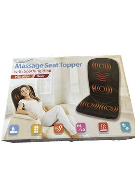 H27543 Health Touch 889779006303 Black Massage Seat Topper With Vibration Heat For Chair