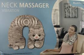 Health Touch 889779006495 Neck Massager Vibration Gray Cat Plush Polyester
