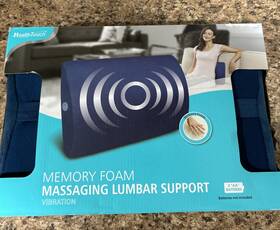 Health Touch 889779006723 Lumbar Back Pain Massage Vibrating Support Home Office Memory Foam