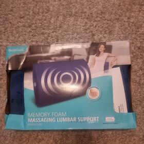 Health Touch 889779006730 Niop Memory Foam Massaging Lumbar Support Vibration Need 2 Aa Bat