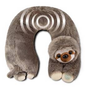 Health Touch 889779007294 Plush Vibrating Sloth Neck Massager With Relaxing Vibration New