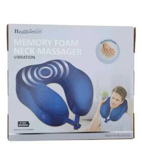 Health Touch 889779007447 Memory Foam Neck Massager Battery Operated Blue