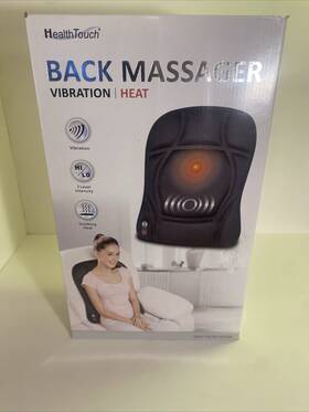 Health Touch 889779007560 Back Massager With Soothing Heat And Vibration Black