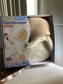Health Touch Brand Foot Massager Vibration Tan And Cream Color