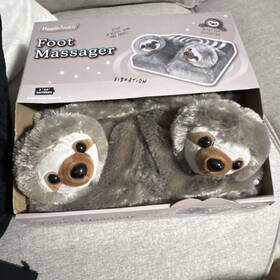 H-143-2-3 Health Touch Vibrating Foot Massager Sloth Design Gray Battery Powered