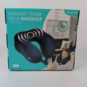 H-3657-0bu Health Touch Vibration Memory Foam Neck Massager Battery Operated . New Open Box