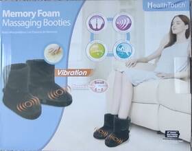 H-4332-18k Health Touch Massaging Booties Small 6-8 Black Memory Foam Vibrating Foot Massage Batteries