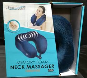 H-4657-0bu Health Touch Memory Foam Neck Massager Vibration