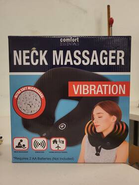 H-4657 Health Touch Neck Massager Soft Travel Support Vibration - New- Color Black