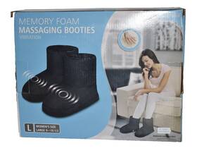H-5081-3bk Health Touch Memory Foam Massaging Booties Gray Women S Large 9-10.5 Shoes Nib