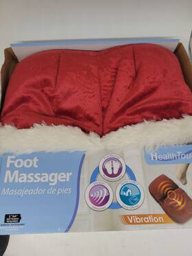 H-5088-1bu Health Touch Foot Massager Vibration Soft Fabric Red New-in-box Aa Battery