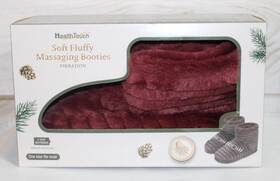 H-5402 Health Touch H-5402- Healthtouch Soft Fluffy Massaging Booties With Vibration Wine One Size Fit