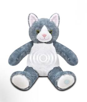 H34383c Health Touch Huggable Soft Cat Massager With Relaxing Vibration For Neck And Back
