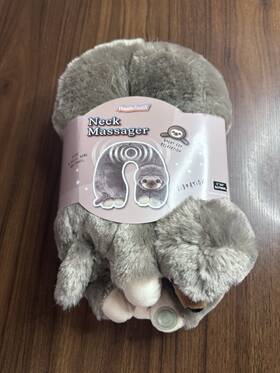 Kh0825h12dcn Health Touch Neck Massager Plush Vibrating Battery Powered Gray