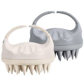 Heeta Hp763wg2 Hair Brush Growth Scalp 2 Count Pack Of 1 Beige And Grey