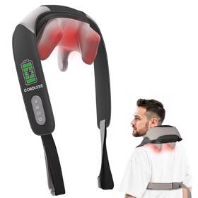 Hy-6h2-blk-a Heycool Cordless Neck And Shoulder Massager With Heat Shiatsu Back Mass
