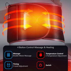 Y1-zq-2f Holdpeak Electric Heating Vibration Waist Massager Back Support Belt Pain Relief Us