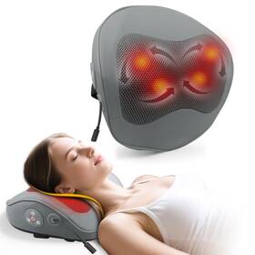 B0fkm27qw5 Holniva Shiatsu Neck And Back Massager With Heat - Rechargeable Kneading Massage Pillow