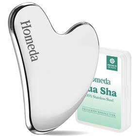 Homeda Steelguasha 1 Stainless Steel Gua Sha Facial Tools Lymphatic Drainage Large Silver