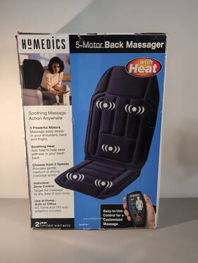 Homedics 031262009937 Back 5 Motor Massager With Heat Plus Car Dc Adapter #cm-5 New Sealed