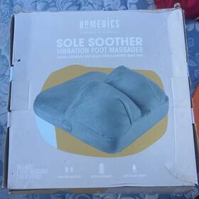 Homedics 031262105233 Sole Soother Ultra Plush Fabric Vibration Blue Foot Massager Dmg Box