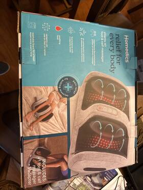 Homedics 031262108609 Shiatsu Air Foot And Calf Massager - Deep Kneading Compression Heat