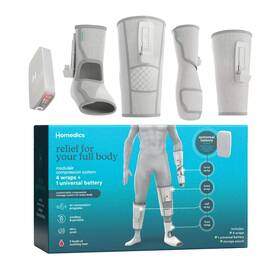 Homedics 031262111074 Niob Modulair Compression Massage Bundle 4 Wraps 1 Universal Controller